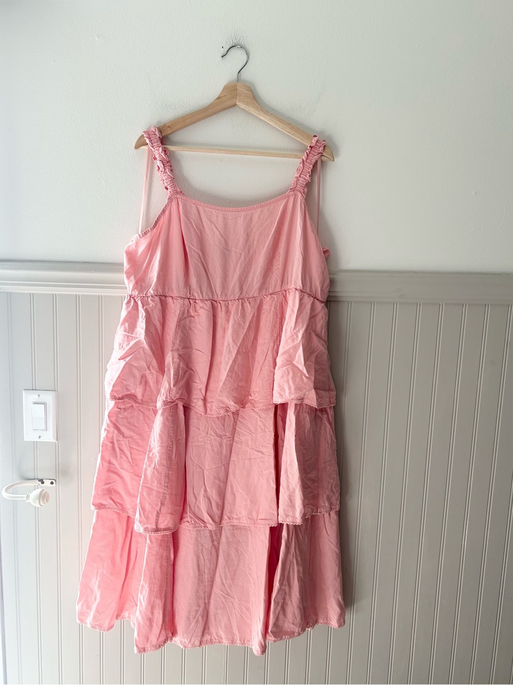 Torrid 2X Pink Tiered Ruffle Sundress Smocked Back